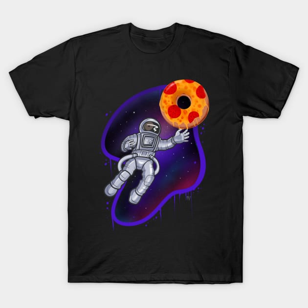 Astronaut Pizza Bagel T-Shirt by Space Truck